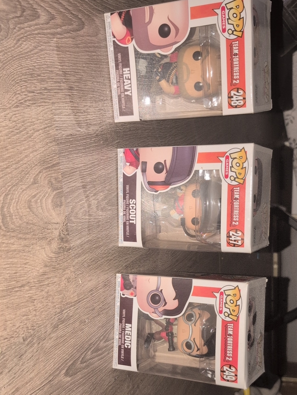 All Three Medic, Scout And Heavy In Box Rare Tf2 Funko Pops. All In Box Not Open